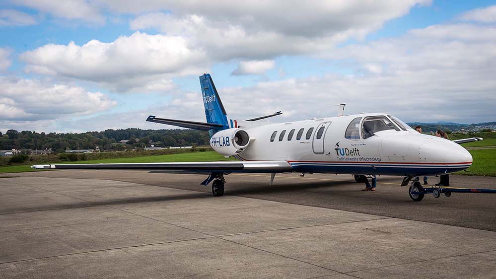 Das neue Forschungsflugzeug Cessna Citation II bietet Platz für bis zu acht Experimentator:innen.