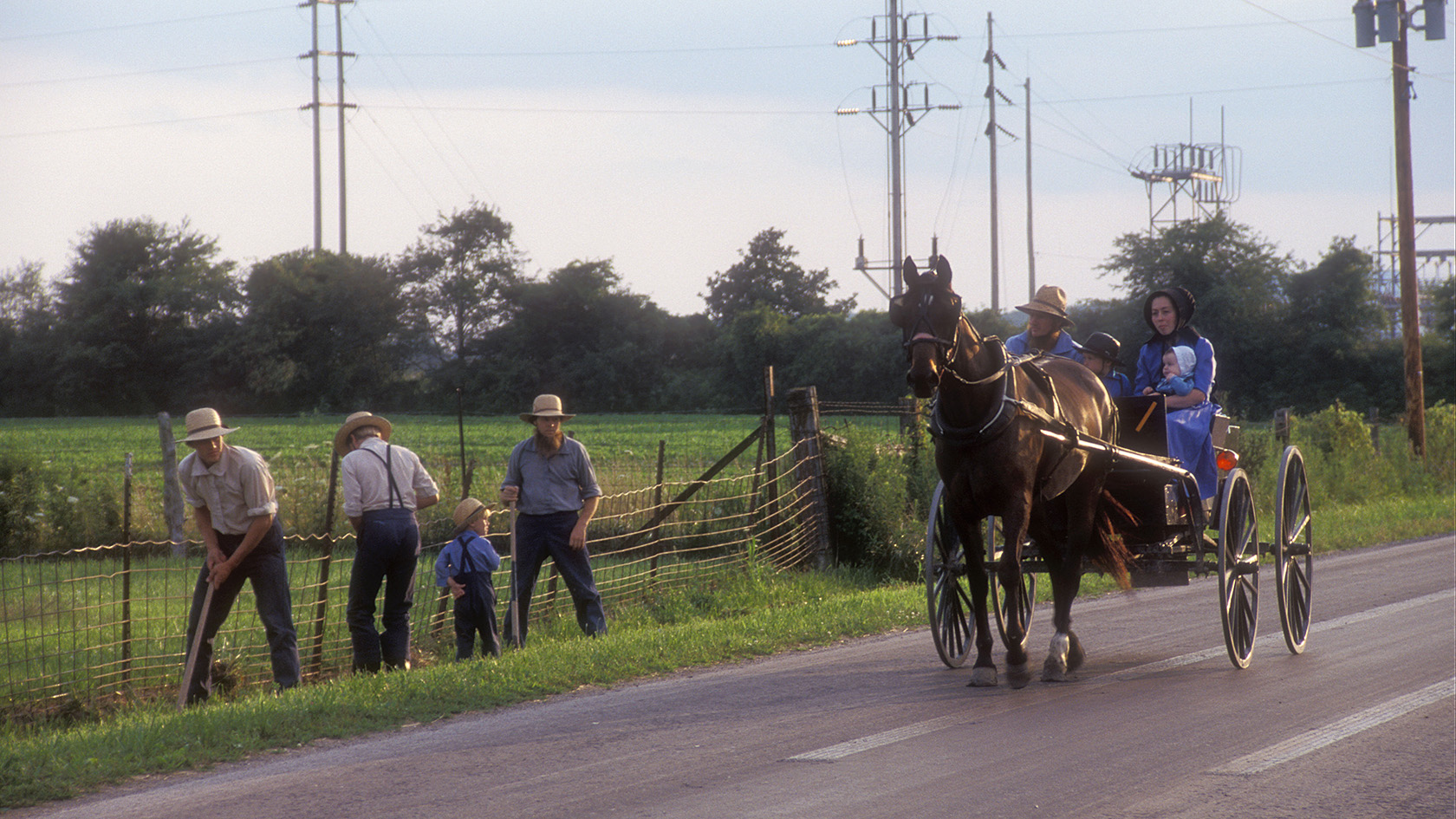 Amish people, Adams County, Indiana, USA.