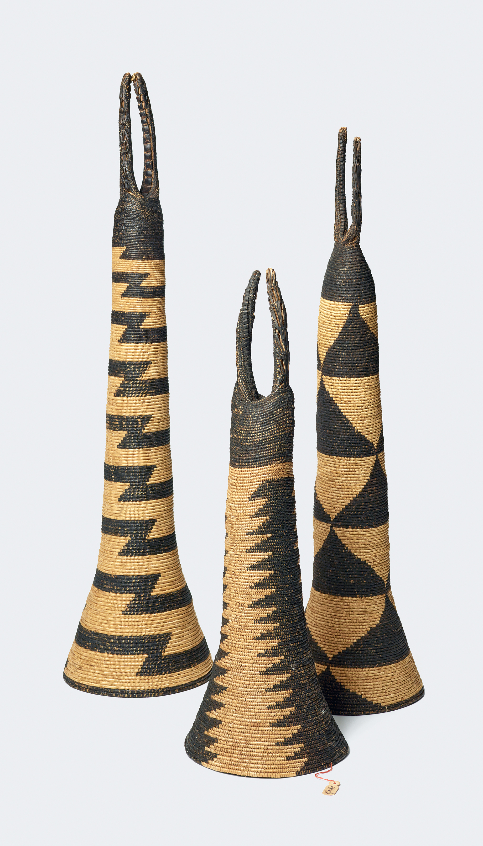 Three woven lids for milk vessels. Collection Ethnographical Museum UZH, inv.no. 05947d, b, c.