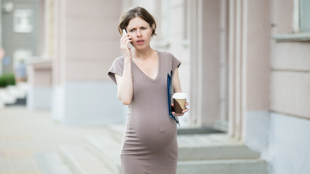gestresste schwangere Frau
