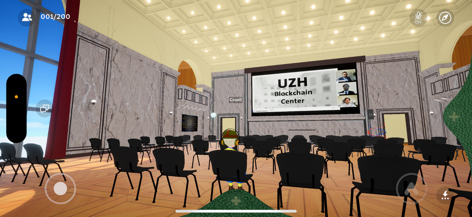Die Aula, wo Veranstaltungen stattfinden.