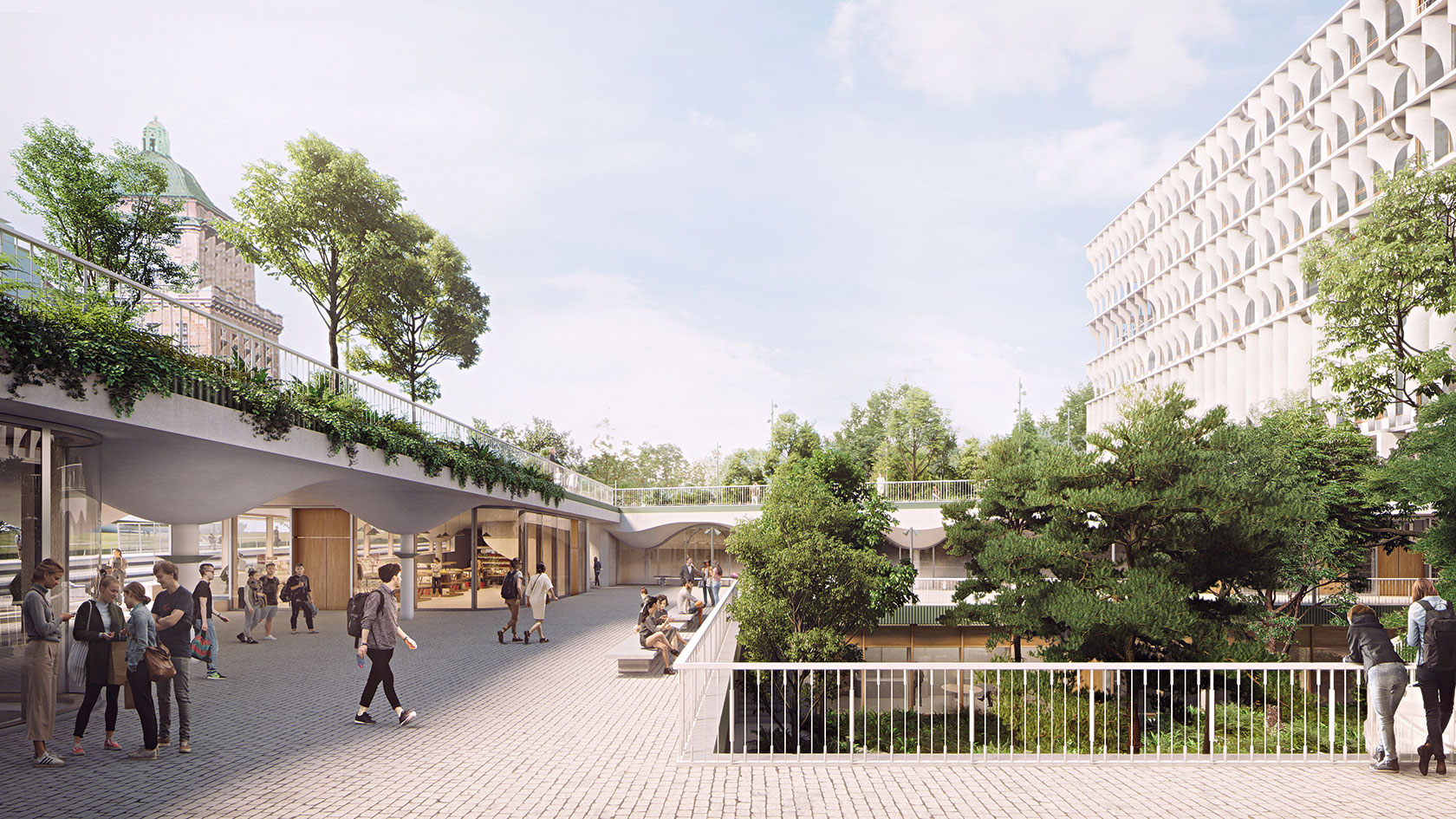 With its terraces and central square, the new building anchors the University of Zurich even more firmly in the city.