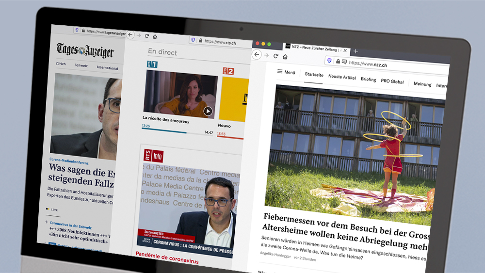 Verschiedene Online-Newsportale auf einem Bildschirm