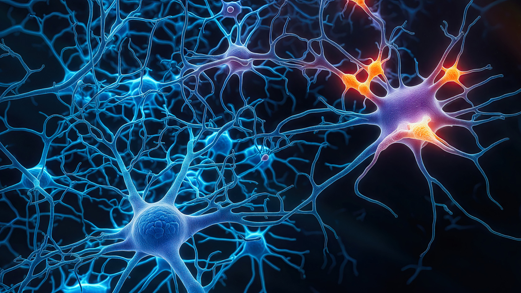 Künstlerische Darstellung von Nervenzellen im Gehirn