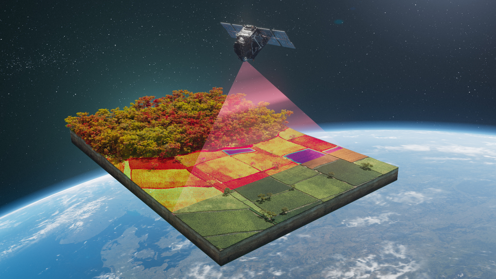 Satellit misst Vegetation auf der Erde