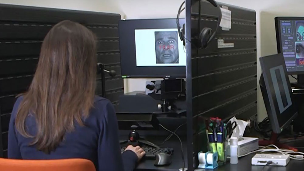 A woman during an eyetracking experiment.