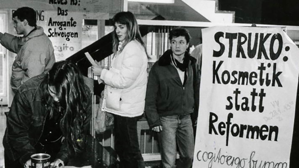 Studentische Proteste am Historischen Seminar.