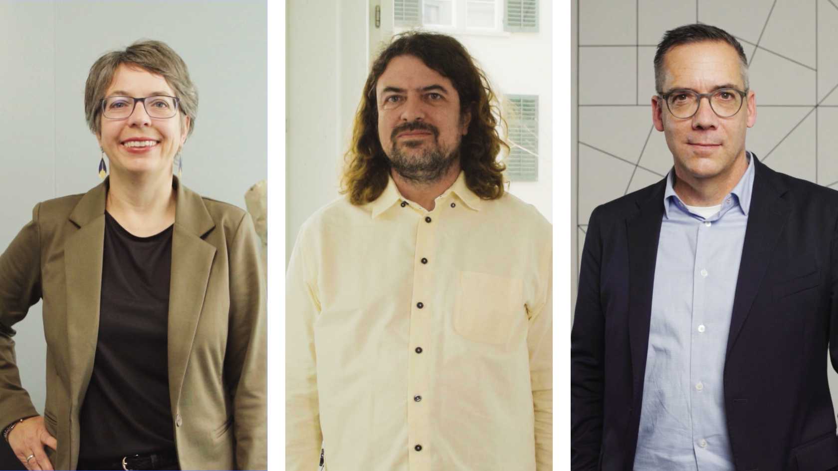 Kombiniertes Portraitbild der drei Lehrpreisträger:innen nebeneinander.