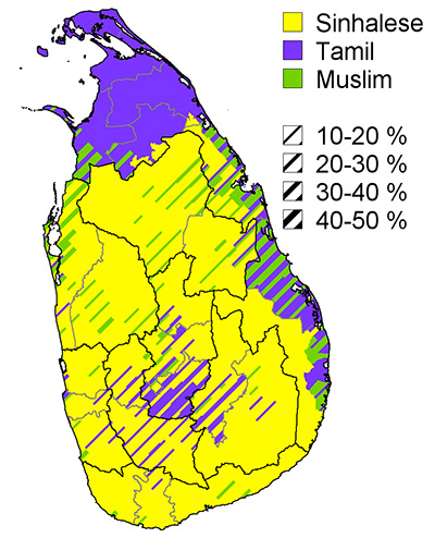 Verteilung der Ethnien nach der Volkszählung 2012.