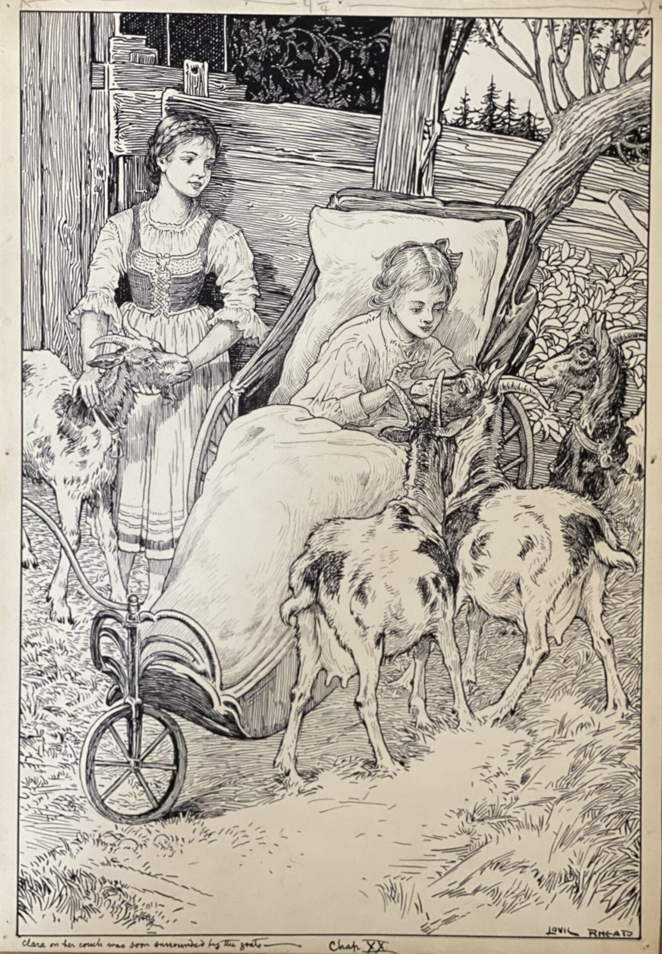 American Heidi illustration by Louis Rhead, 1924.