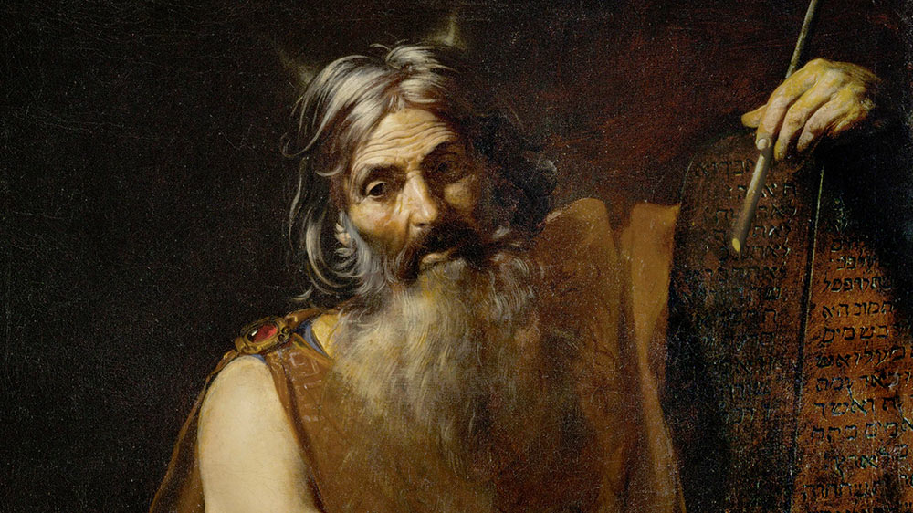 Moses with the Tablets of the Law. Painted by Valentin de Boulogne (1620).